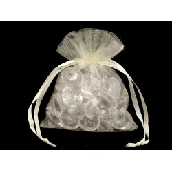 Woreczek podarunkowy 9x11 cm organza - Waniliowy (10 Sztuki)