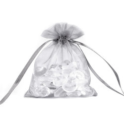 Woreczek podarunkowy 9x11 cm organza - Szary (10 Sztuki)
