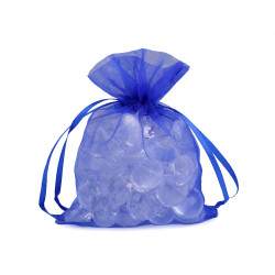 Woreczek podarunkowy 9x11 cm organza - Niebieski królewski (10 Sztuki)