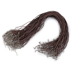 Cordón de algodón encerado con mosquetón 45 cm - Café marrón (1 Pieza)