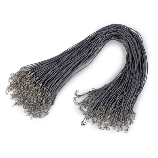 Cordón de algodón encerado con mosquetón 45 cm - Café marrón (1 Pieza) Cordón de algodón encerado con mosquetón 45 cm - Café marrón (1 Pieza)