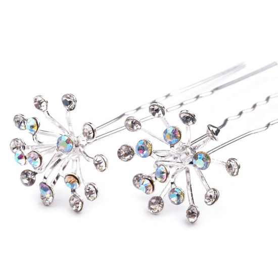 Ace de păr cu strasuri, ø20 mm - Cristal ab (12 Bucăți) Ace de păr cu strasuri, ø20 mm - Cristal ab (12 Bucăți)