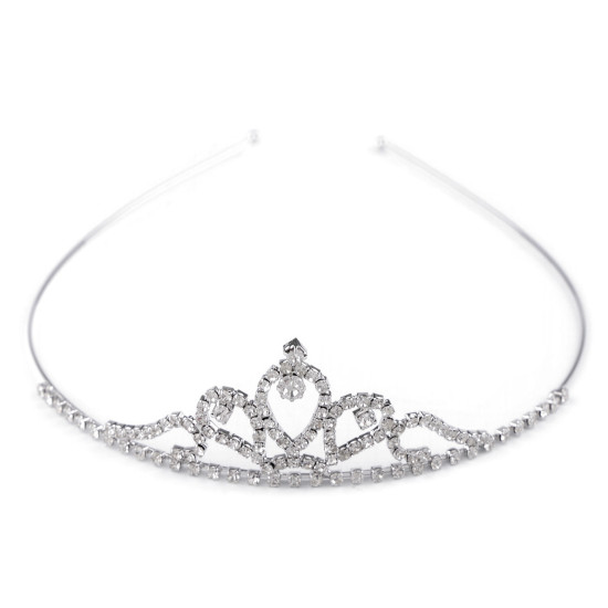 Diadem / tiara sztrasowa - Crystal (4 Sztuki)