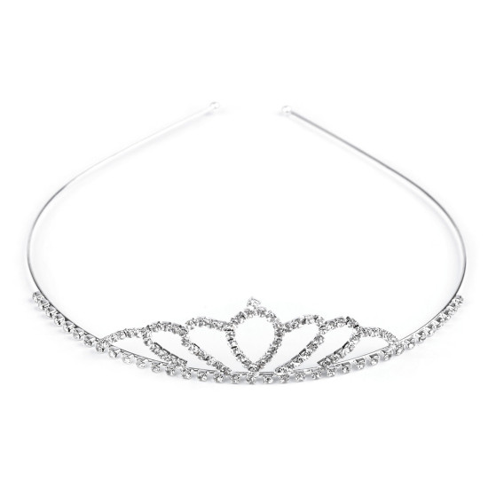 Diadem / tiara sztrasowa - Crystal (4 Sztuki)
