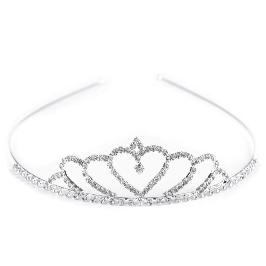 Diadem / tiara sztrasowa - Crystal (4 Sztuki)