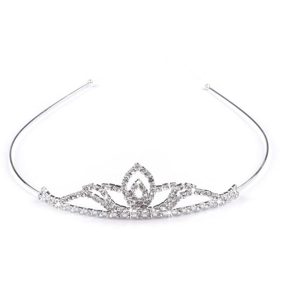 Diadem / tiara sztrasowa - Crystal (4 Sztuki)