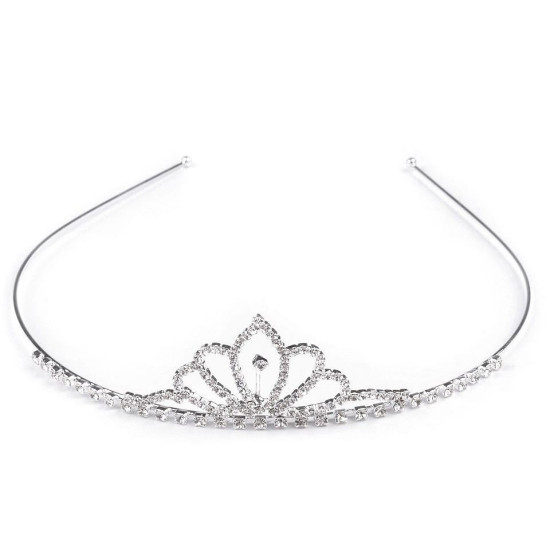Diadem / tiara sztrasowa - Crystal (4 Sztuki)