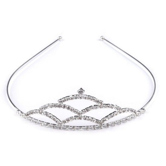 Diadem / tiara sztrasowa - Crystal (4 Sztuki)