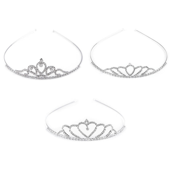 Diadem / tiara sztrasowa - Crystal (4 Sztuki)