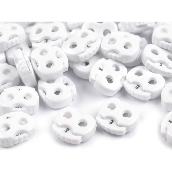 Butée de verrouillage de cordon à bascule, 2 trous, 20 x 20 mm, grand format - Blanc (10 Pièces) Butée de verrouillage de cordon à bascule, 2 trous, 20 x 20 mm, grand format - Blanc (10 Pièces)