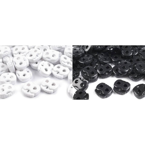 Butée de verrouillage de cordon à bascule, 2 trous, 20 x 20 mm, grand format - Blanc (10 Pièces) Butée de verrouillage de cordon à bascule, 2 trous, 20 x 20 mm, grand format - Blanc (10 Pièces)