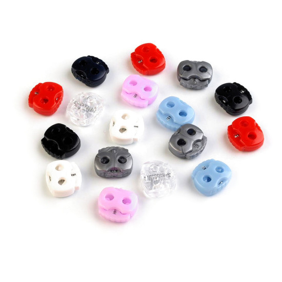 Butée de verrouillage de cordon à bascule, 2 trous, 15x15 mm - Noir (10 Pièces) Butée de verrouillage de cordon à bascule, 2 trous, 15x15 mm - Noir (10 Pièces)