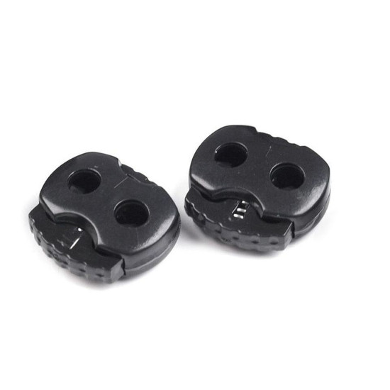 Butée de verrouillage de cordon à bascule, 2 trous, 15x15 mm - Noir (10 Pièces) Butée de verrouillage de cordon à bascule, 2 trous, 15x15 mm - Noir (10 Pièces)