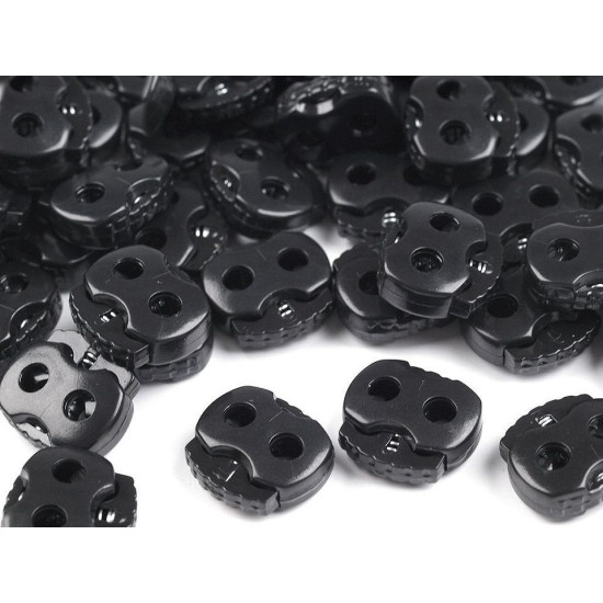 Butée de verrouillage de cordon à bascule, 2 trous, 15x15 mm - Noir (10 Pièces) Butée de verrouillage de cordon à bascule, 2 trous, 15x15 mm - Noir (10 Pièces)
