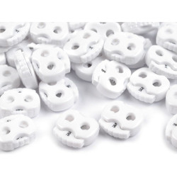 Butée de verrouillage de cordon à bascule, 2 trous, 15x15 mm - Blanc (10 Pièces)