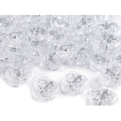 Butée de verrouillage de cordon à bascule, 2 trous, 15x15 mm - Transparent (10 Pièces)