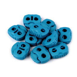 Butée de verrouillage pour cordon à 2 trous, 20 x 20 mm - Bleu paraffine (10 Pièces)