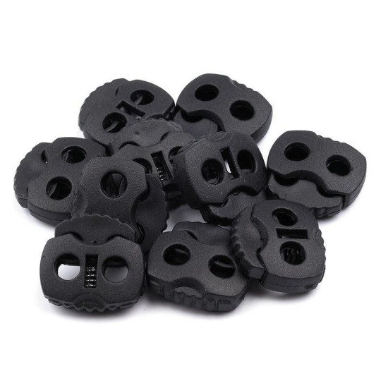 2-hole cord lock stopper toggles 20x20 mm - Dark red (100 Pieces) 2-hole cord lock stopper toggles 20x20 mm - Dark red (100 Pieces)