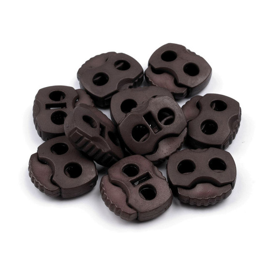 2-hole cord lock stopper toggles 20x20 mm - Dark red (100 Pieces) 2-hole cord lock stopper toggles 20x20 mm - Dark red (100 Pieces)