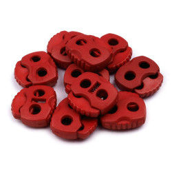 2-hole cord lock stopper toggles 20x20 mm - Dark red (10 Pieces)