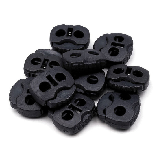 2-hole cord lock stopper toggles 20x20 mm - Dark red (100 Pieces) 2-hole cord lock stopper toggles 20x20 mm - Dark red (100 Pieces)