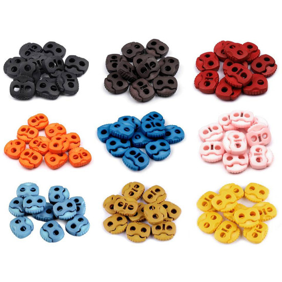 2-hole cord lock stopper toggles 20x20 mm - Dark red (100 Pieces) 2-hole cord lock stopper toggles 20x20 mm - Dark red (100 Pieces)