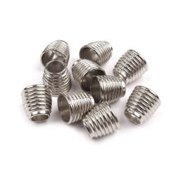 Cappuccio, per cordoncino metallico, dimensioni: ø 6,7 mm - Nichel (10 Pezzi)
