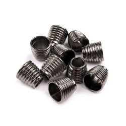 Cappuccio, per cordoncino metallico, dimensioni: ø 6,7 mm - Nichel antico (10 Pezzi)