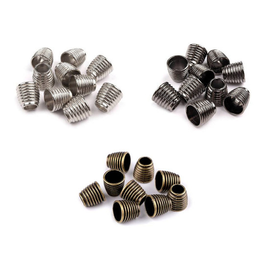 Cappuccio, per cordoncino metallico, dimensioni: ø 6,7 mm - Nichel (200 Pezzi) Cappuccio, per cordoncino metallico, dimensioni: ø 6,7 mm - Nichel (200 Pezzi)
