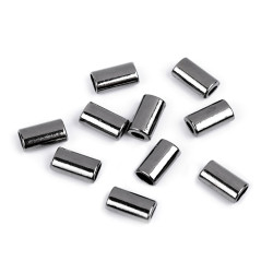 Endstück aus metall für kordel 8 x 14 mm oval - Nickel schwarz (100 Stücke)