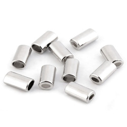 Endstück aus metall für kordel 8 x 14 mm oval - Nickel (10 Stücke)