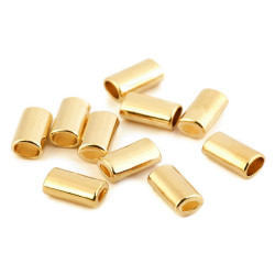 Endstück aus metall für kordel 8 x 14 mm oval - Gold metall (10 Stücke)