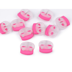 Bouchon/embout de cordon en plastique à 2 trous, 17 x 19 mm - Rose (10 Pièces)