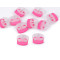 Bouchon/embout de cordon en plastique à 2 trous, 17 x 19 mm - Rose (10 Pièces)