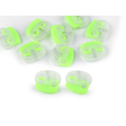 Bouchon/embout de cordon en plastique à 2 trous, 17 x 19 mm - Vert jaune (10 Pièces)