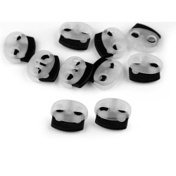 Bouchon/embout de cordon en plastique à 2 trous, 17 x 19 mm - Noir (10 Pièces)