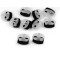 Bouchon/embout de cordon en plastique à 2 trous, 17 x 19 mm - Noir (10 Pièces)