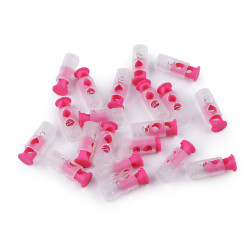 Bouchon/embout de cordon en plastique à 2 trous, 9 x 24 mm - Rose (10 Pièces)