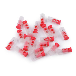 Bouchon/embout de cordon en plastique à 2 trous, 9 x 24 mm - Rouge (10 Pièces)