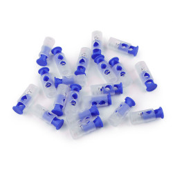 Bouchon/embout de cordon en plastique à 2 trous, 9 x 24 mm - Bleu (500 Pièces)
