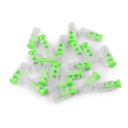 Bouchon/embout de cordon en plastique à 2 trous, 9 x 24 mm - Vert jaune (500 Pièces)
