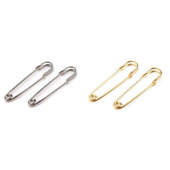Agrafka ozdobna 13x65 mm - Złoty (10 Sztuki) Agrafka ozdobna 13x65 mm - Złoty (10 Sztuki)