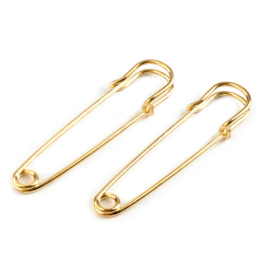 Agrafka ozdobna 13x65 mm - Złoty (10 Sztuki) Agrafka ozdobna 13x65 mm - Złoty (10 Sztuki)