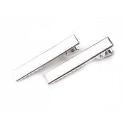 Alligator hair clip, length 40 mm - Silver (5 Pieces)