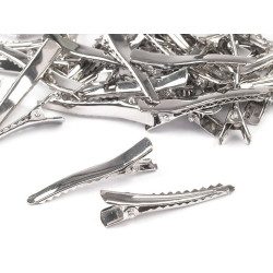 Alligator hair clip, length 45 mm - Platinum (5 Pieces)