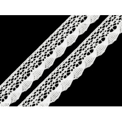 Bobine de liseré de dentelle en coton, largeur, 32 mm - Blanc (30 Mètres)