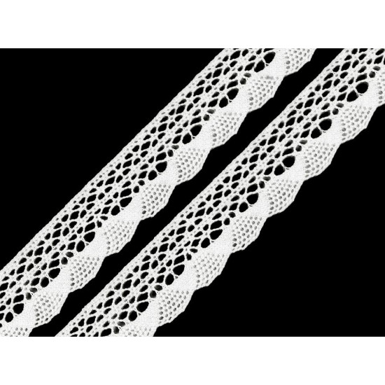 Bobine de liseré de dentelle en coton, largeur, 32 mm - Blanc (60 Mètres) Bobine de liseré de dentelle en coton, largeur, 32 mm - Blanc (60 Mètres)