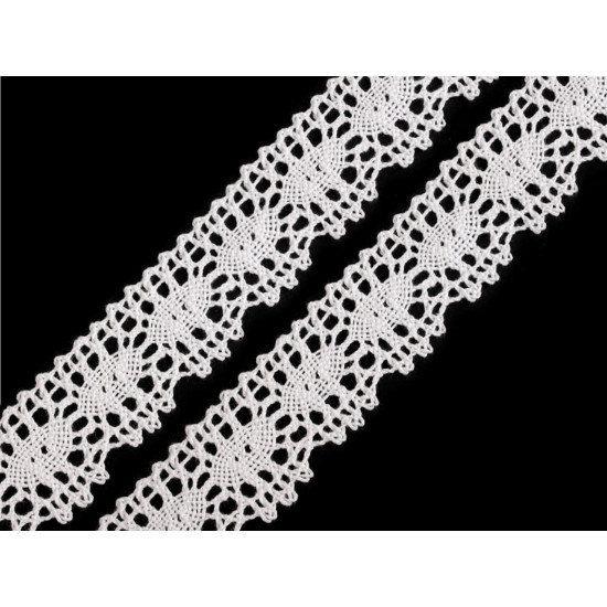 Bobine de liseré de dentelle en coton, largeur, 32 mm - Noir (30 Mètres) Bobine de liseré de dentelle en coton, largeur, 32 mm - Noir (30 Mètres)
