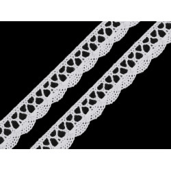 Koronka bawełniana szerokość 18 mm klockowa - White (30 Metry)