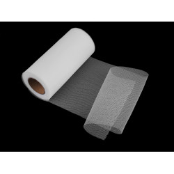 Decorative tulle fabric,  width 15 cm - Snow white (1 Piece)